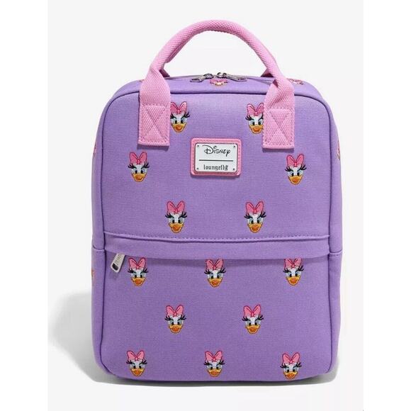 Loungefly Disney Daisy Duck AOP Canvas Mini Backpack NWT